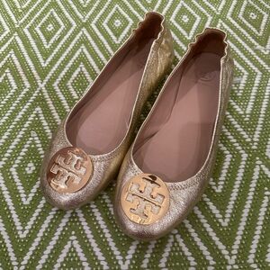 Tory Burch Rose Gold Ballet Flats - Like New